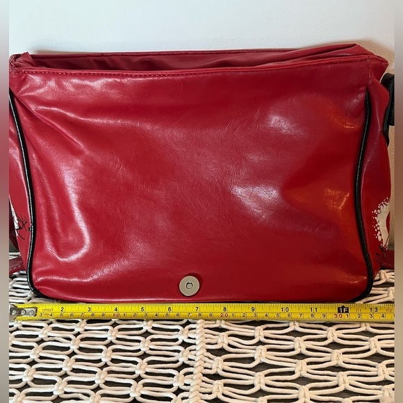 ECKO unltd RARE Marc ECKO Autograph Gold Rhino Red Crossbody Bag Vintage - Picture 11 of 17